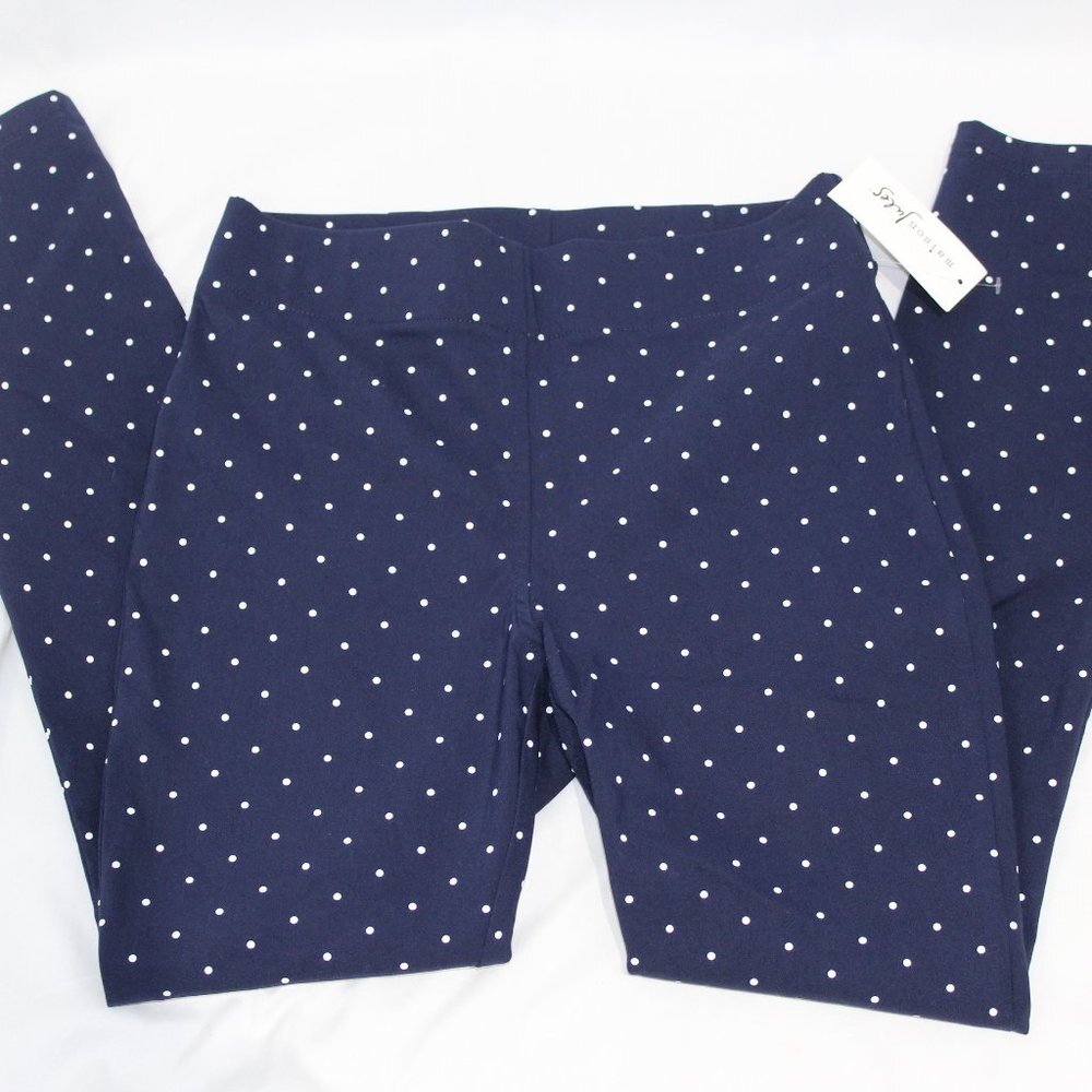 Maison Jules Blue Polka Dot Pull On Pants NWT